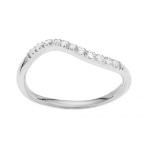 Wavy white gold ring  with diamonds FOREVER KATE