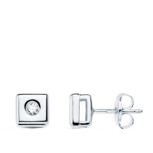 Square earring white gold with diamond FOREVER KATE