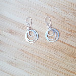 Earring multi circle matt SILVER KATE