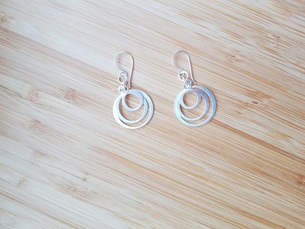 Earring multi circle matt SILVER KATE