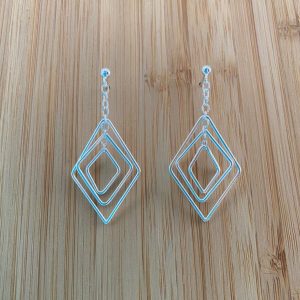 Earring multi square SILVER KATE