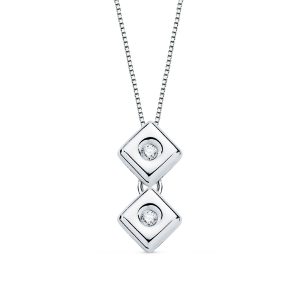 Chain ( double square) white gold with diamonds FOREVER KATE