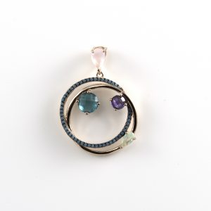 Pendant GP with beads SILVER KATE