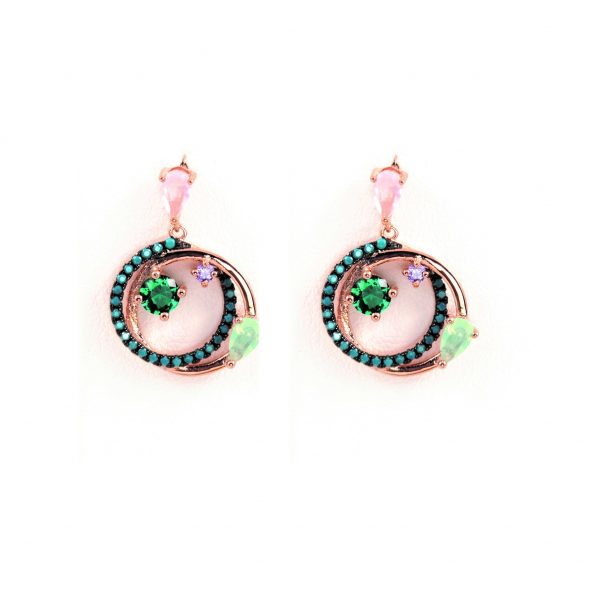 Earrings GP with beads SILVER KATE